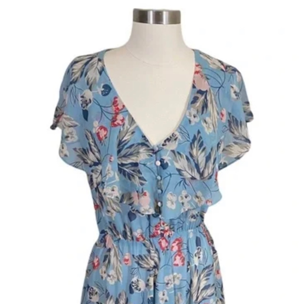 Lauren Ralph Lauren Blue Floral Crinkle Georgette Dress 4